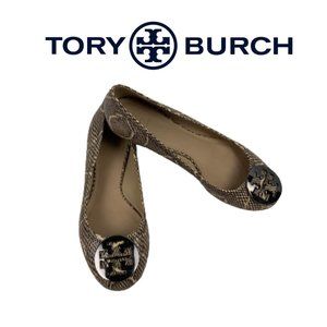 Tory Burch Leather Snake Skin Ballet Shoes. Sz 8.5